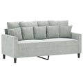 2 Seater Velvet Sofa Light Gray U216095