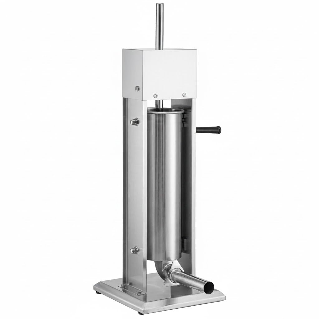 7 L Vertical Stainless Steel Sausage Stuffer with 4 Stuffing Tubes E4513