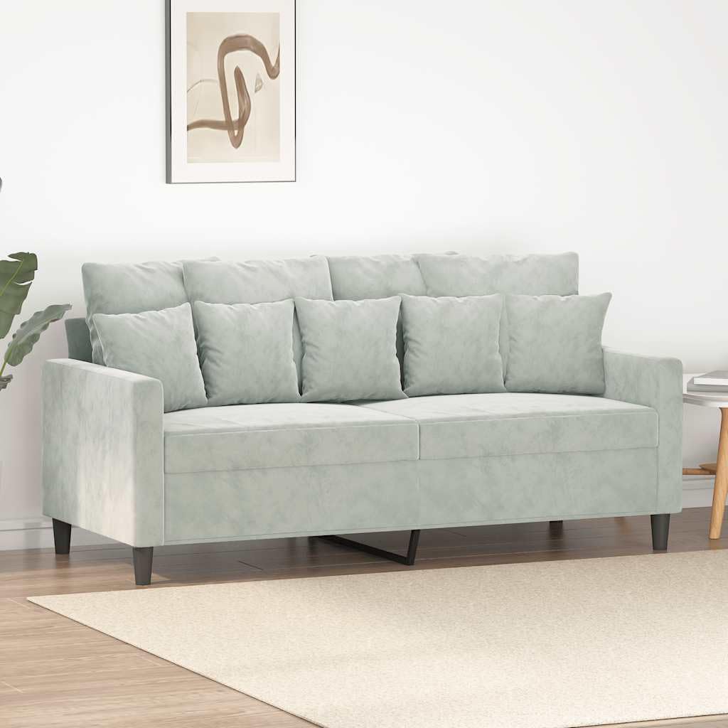 2 Seater Velvet Sofa Light Gray U216095