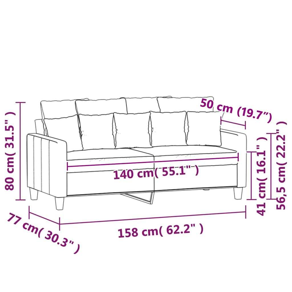2 Seater Velvet Sofa Light Gray U216095