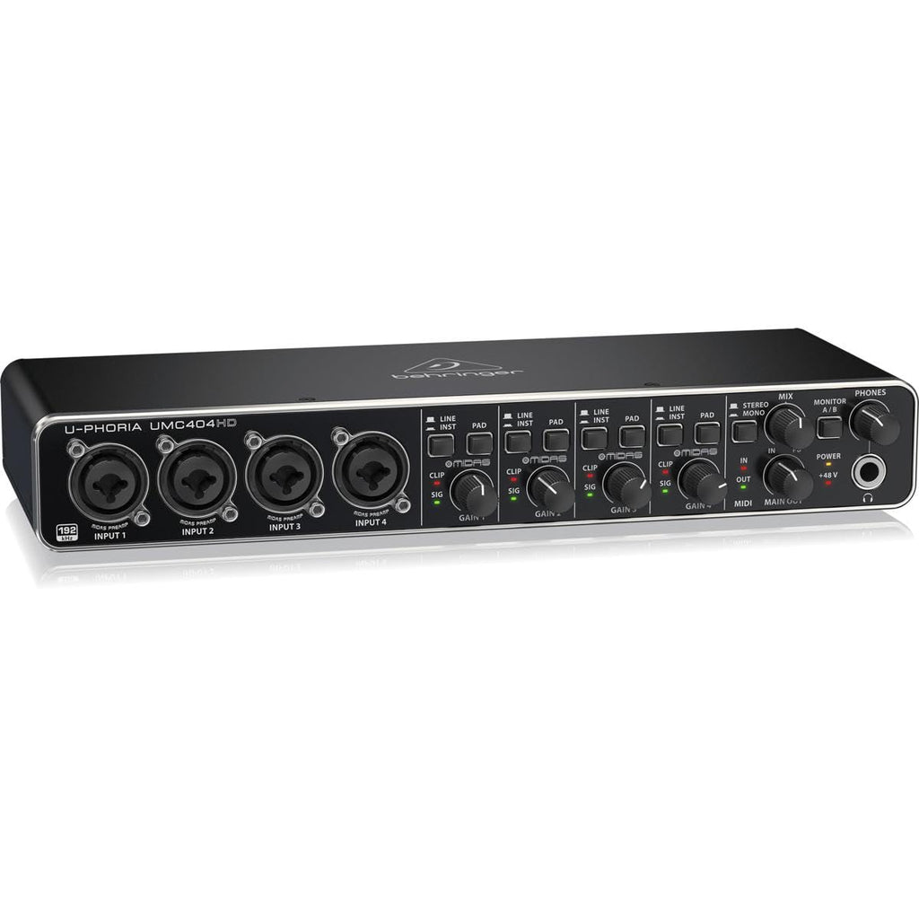 USB Audio/MIDI Interface with Mic Preamplifiers and 2x 25' XLR Cables O282