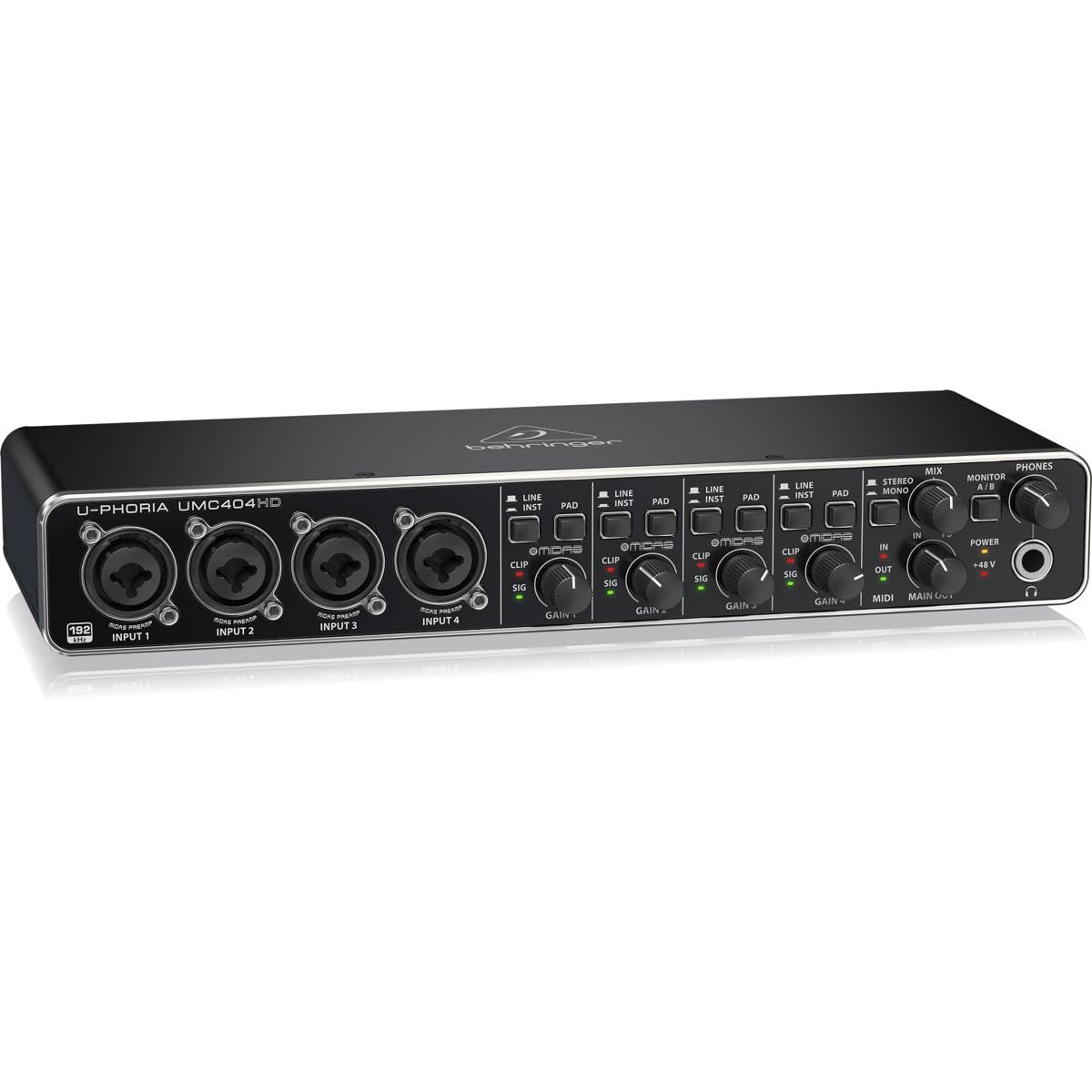 USB Audio/MIDI Interface with Mic Preamplifiers and 2x 25' XLR Cables O282