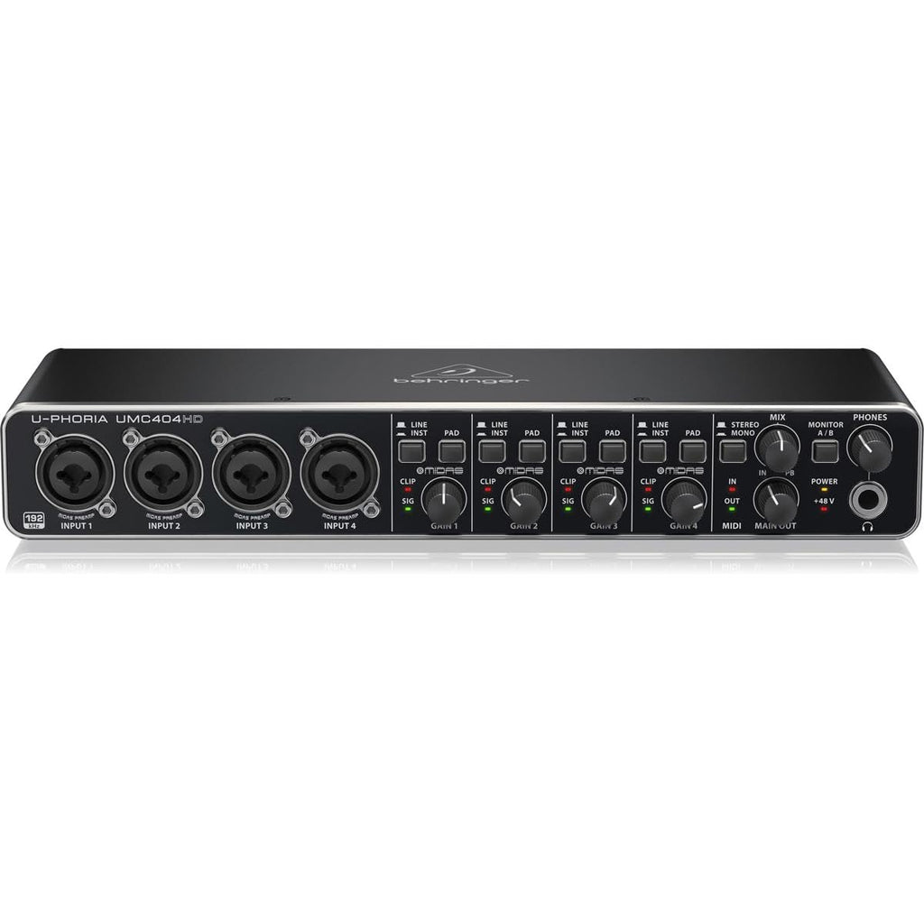 USB Audio/MIDI Interface with Mic Preamplifiers and 2x 25' XLR Cables O282