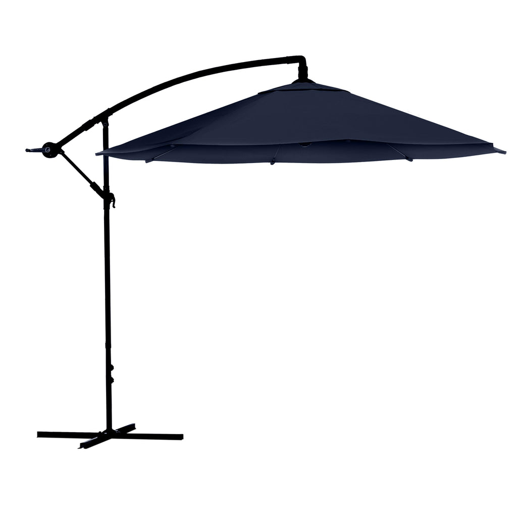 10 Ft Offset Cantilever Patio Umbrella with Cross Base F5258