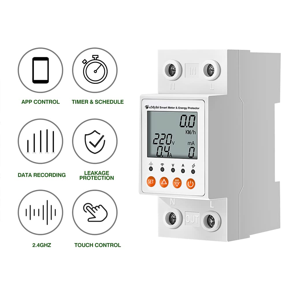 63A Single-Phase WiFi Energy Meter with LCD E2769