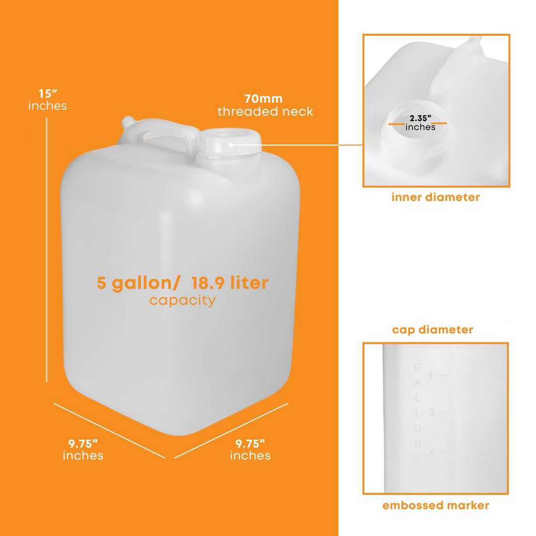 5 Gallon White Water Container I3507