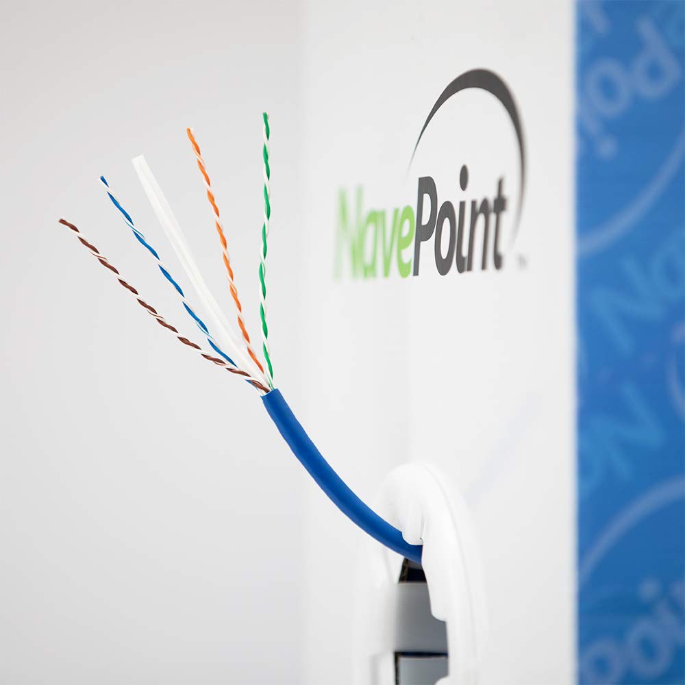 Cat6 Plenum 1000ft Blue Solid Bare Copper Ethernet Cable G230810