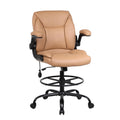 Brown PU Leather Drafting Chair L287510