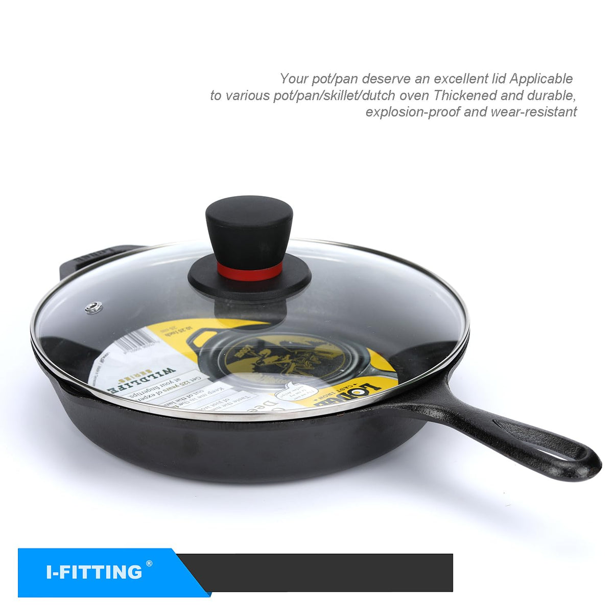 12 Inch Tempered Glass Lid with Steam Vent J32061