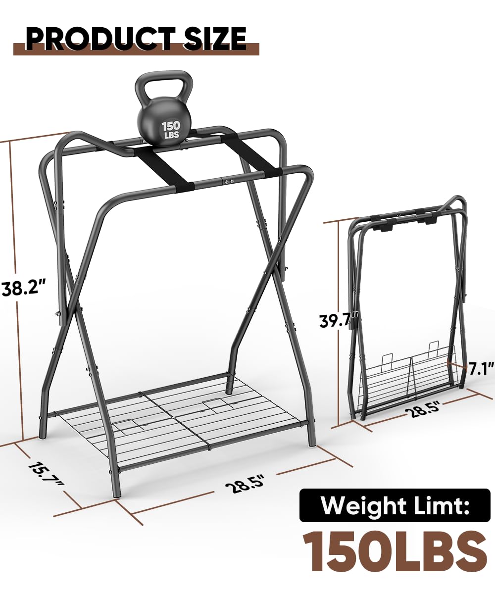 Foldable Saddle Rack with Storage E367675