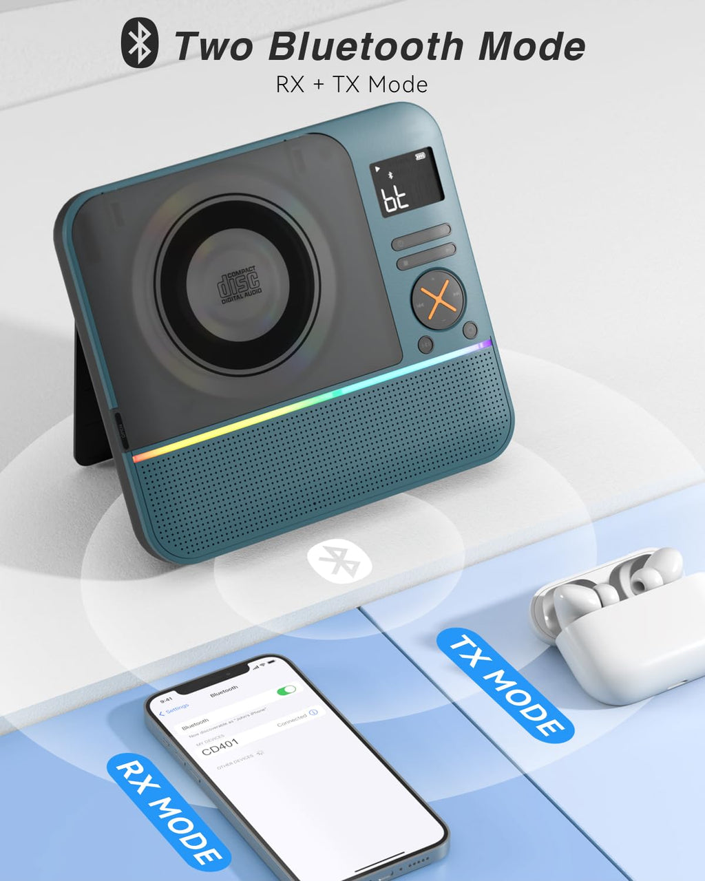 Portable CD Player with Bluetooth N47838