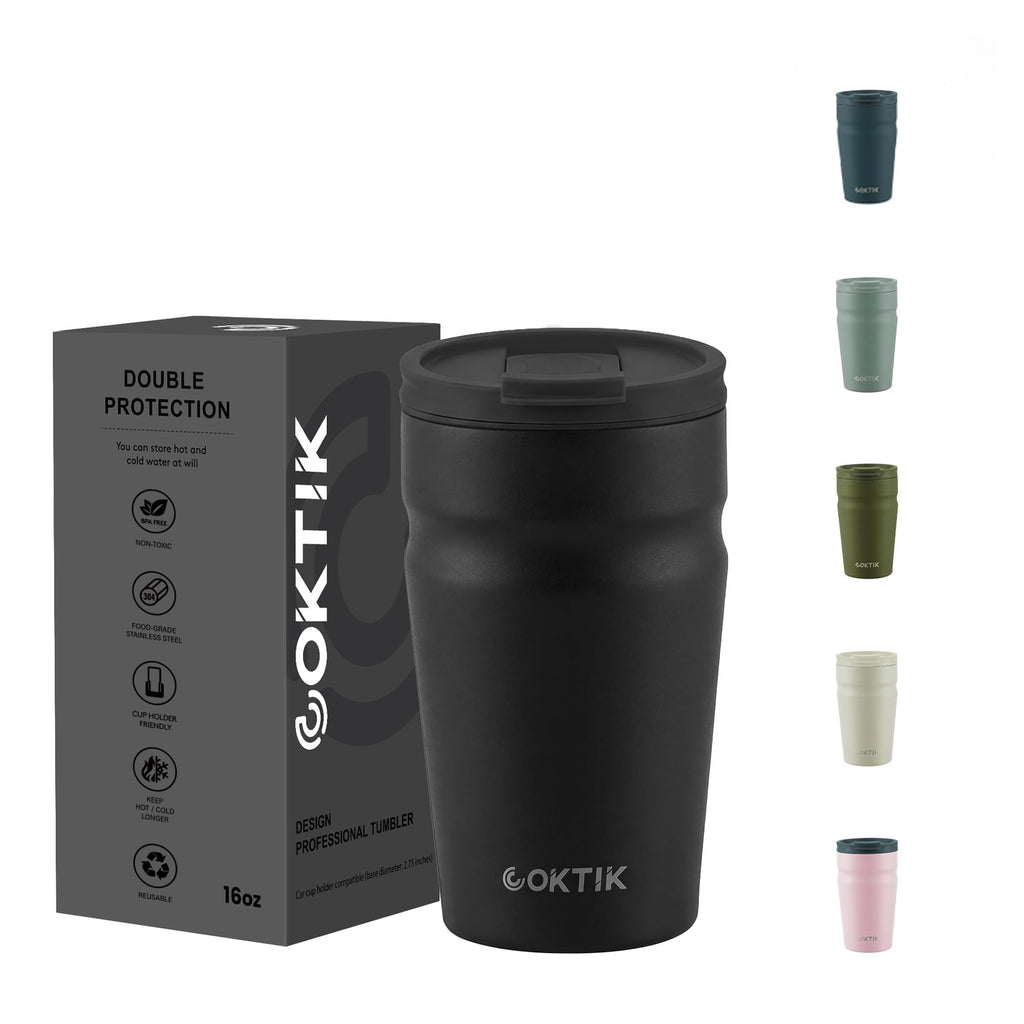 16oz Insulated Stainless Steel Coffee Tumbler with Lid N381