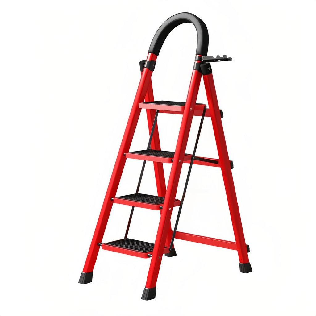 4 Step Folding Ladder with Handrails, Heavy Duty 800 lbs Step Stool K8903