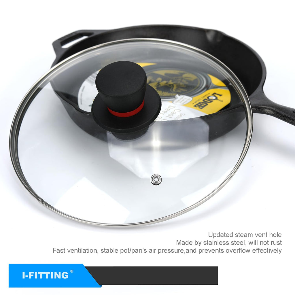 12 Inch Tempered Glass Lid with Steam Vent J32061