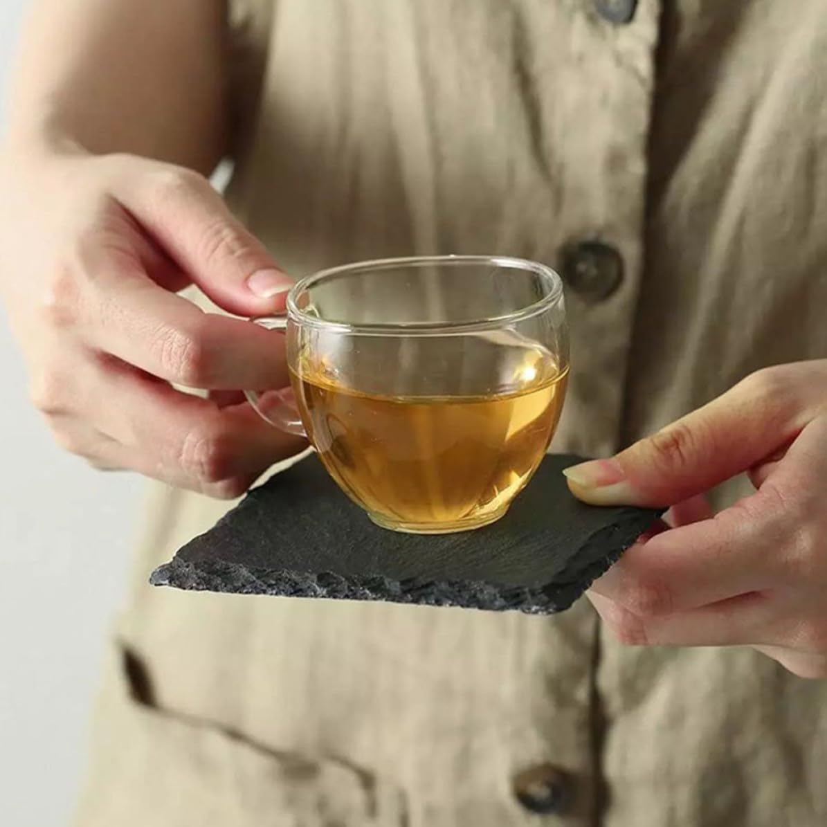 12pcs Natural Stone Cup Coasters M903