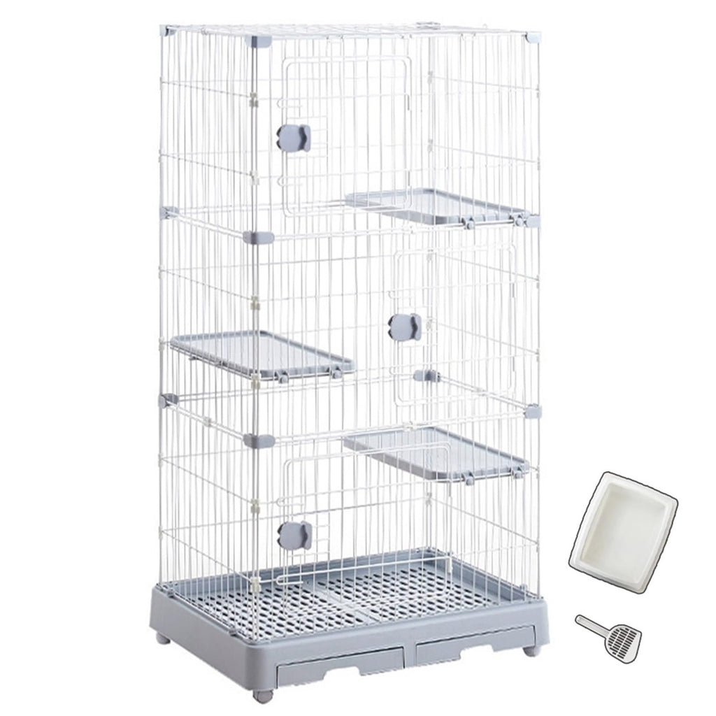 Detachable Metal Wire Cat Enclosure with Litter Box R694907