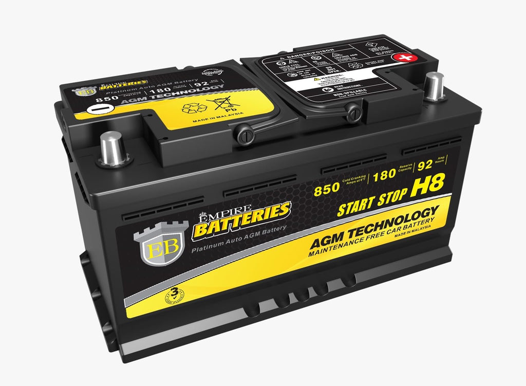12V 92Ah 850 CCA H8 AGM Battery H230