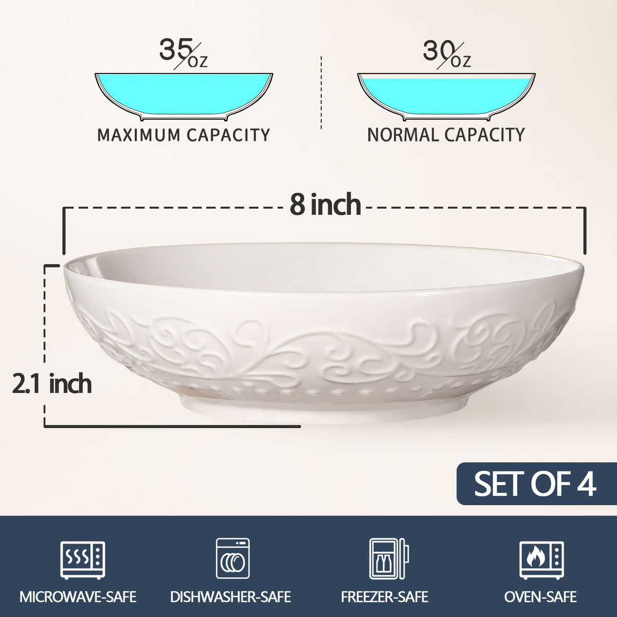 42oz Ceramic Ramen Bowl Set of 4 R971887
