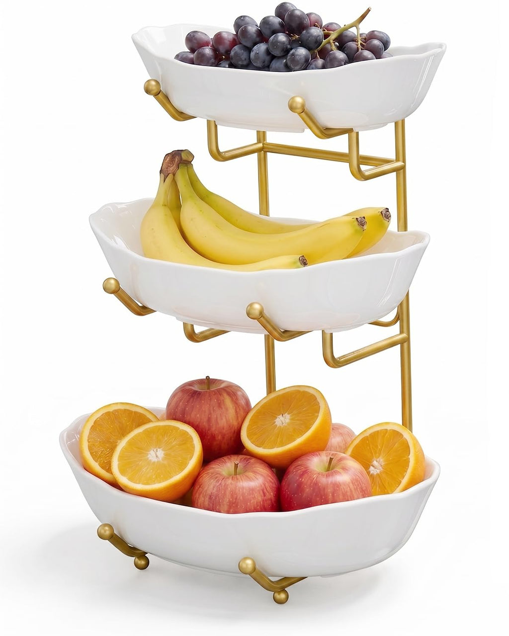 3 Tier Ceramic Fruit Bowl with Stand E984823