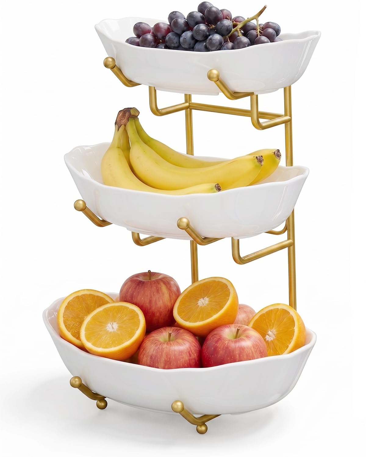 3 Tier Ceramic Fruit Bowl with Stand E984823