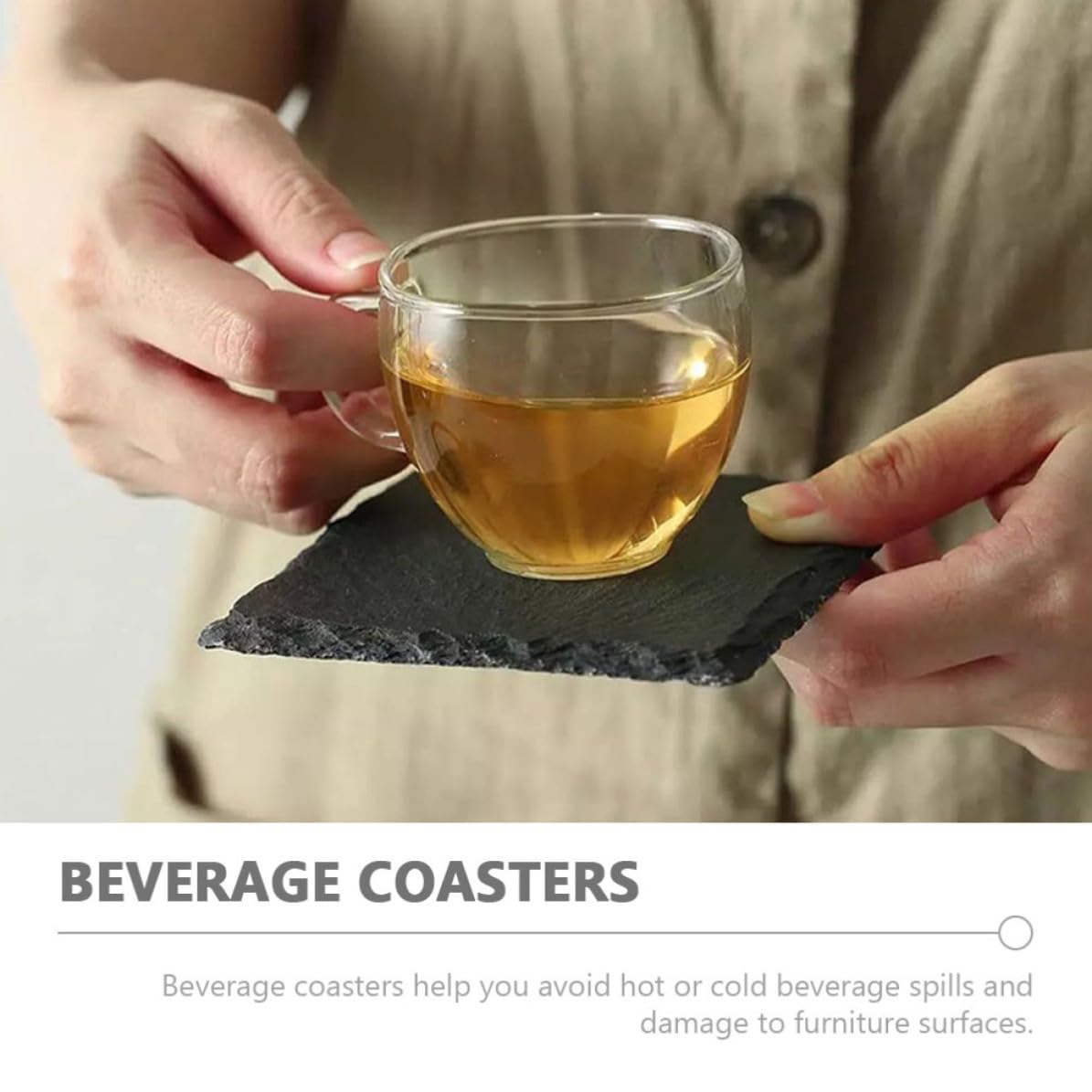 12pcs Natural Stone Cup Coasters M903