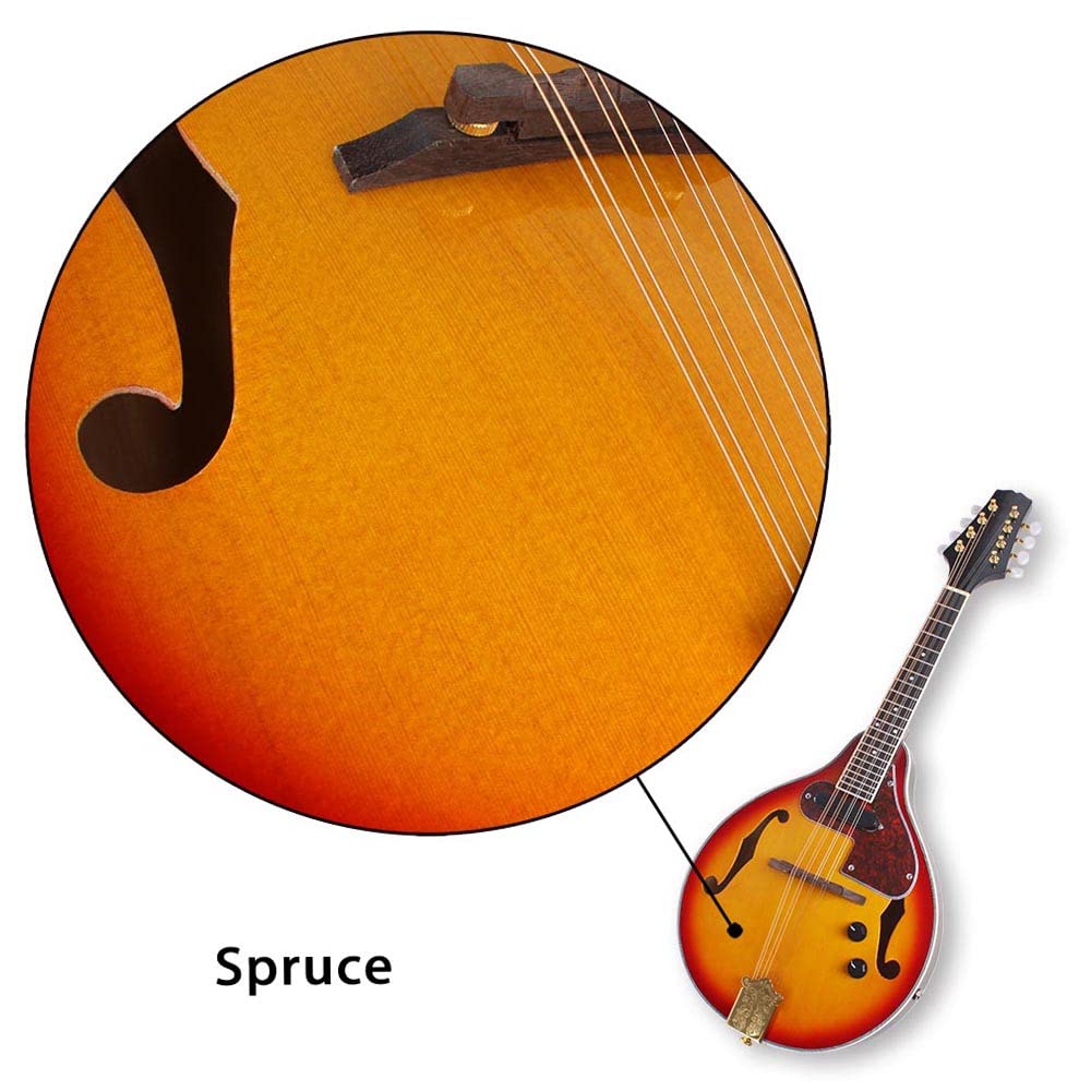 8 Strings Electric Mandolin with Cable and Cleaning Cloth Z744