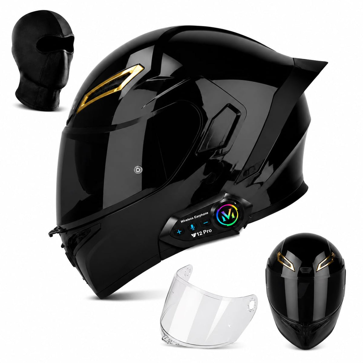 Bluetooth Modular Flip-Up Full Face Motorcycle Helmet E4233