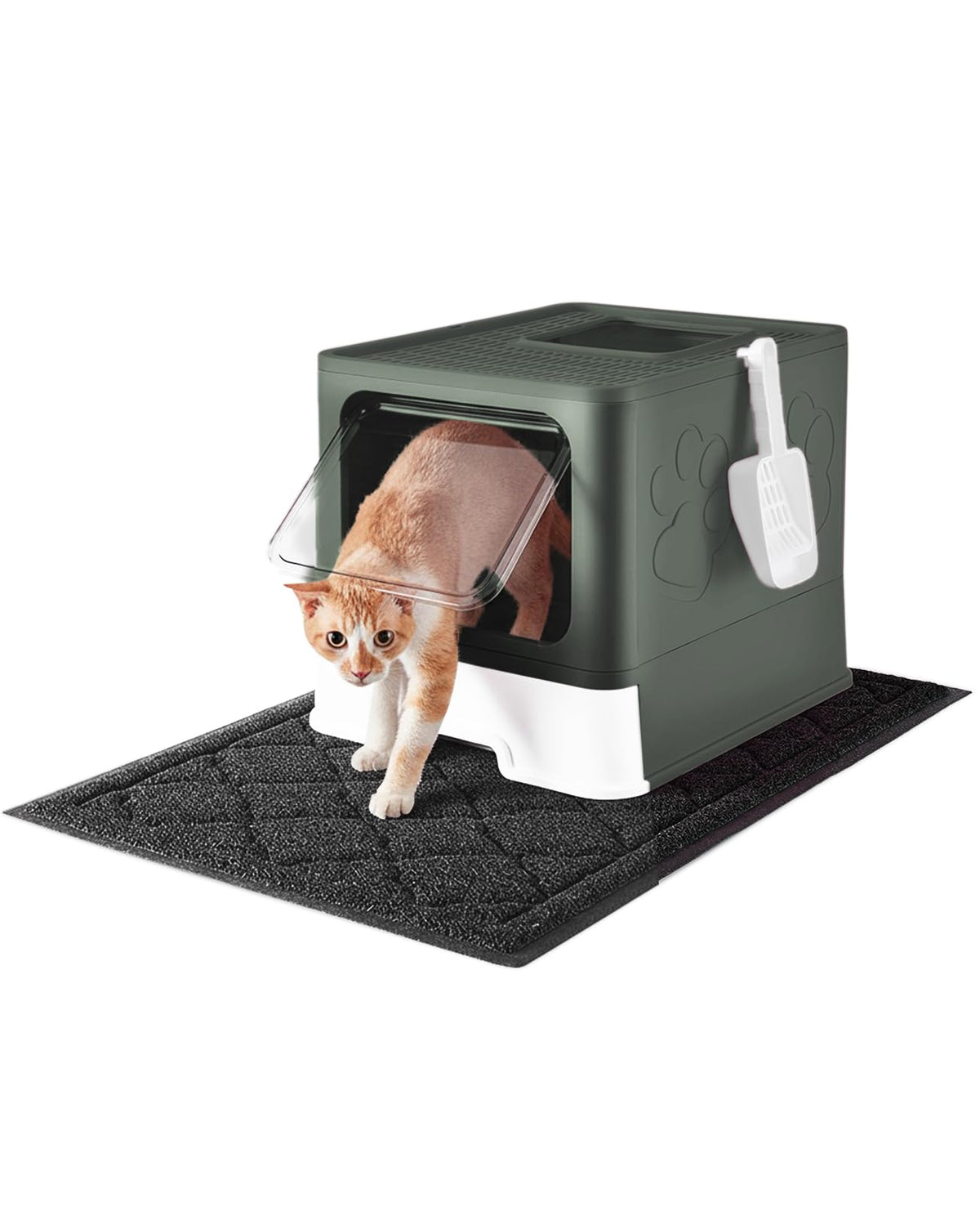 X-Large Cat Litter Box with Litter Mat and Scoop G7111
