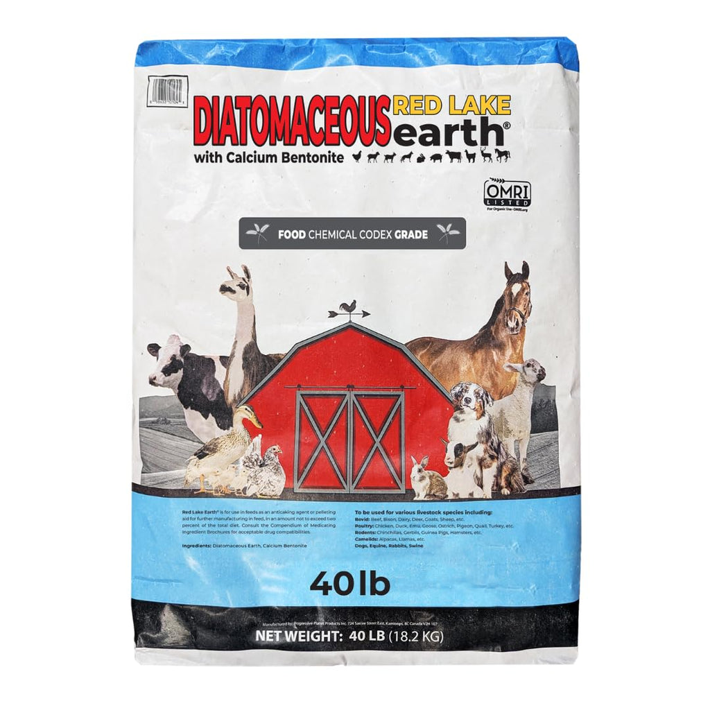 Red Lake Earth Diatomaceous Calcium Bentonite Animal Feed Additive 40Lbs Z4243