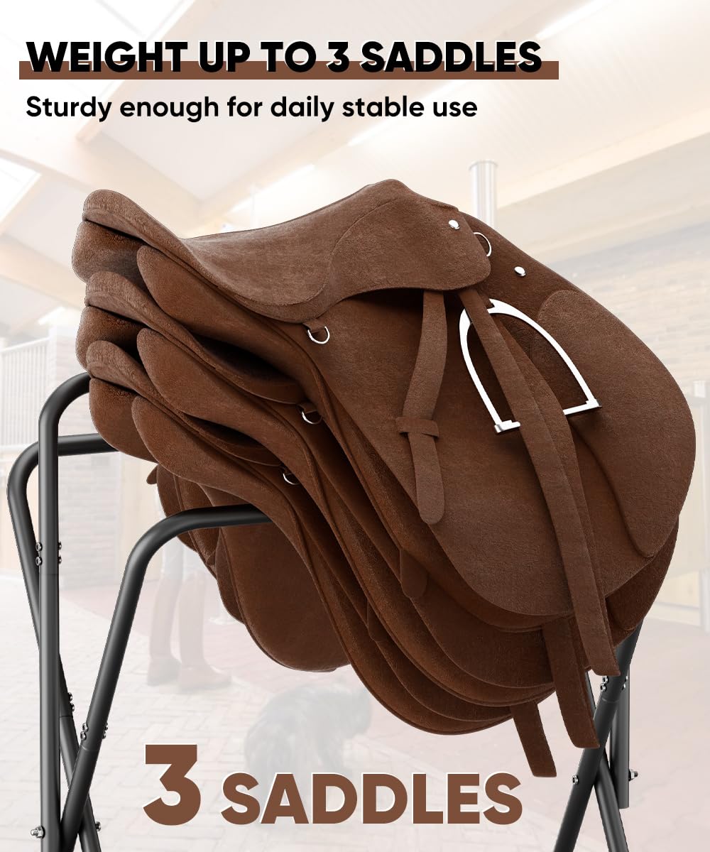 Foldable Saddle Rack with Storage E367675