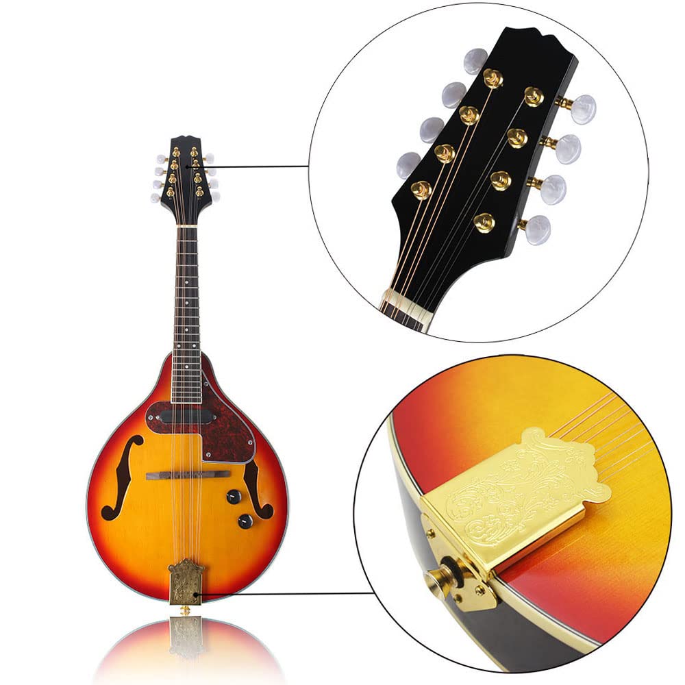 8 Strings Electric Mandolin with Cable and Cleaning Cloth Z744
