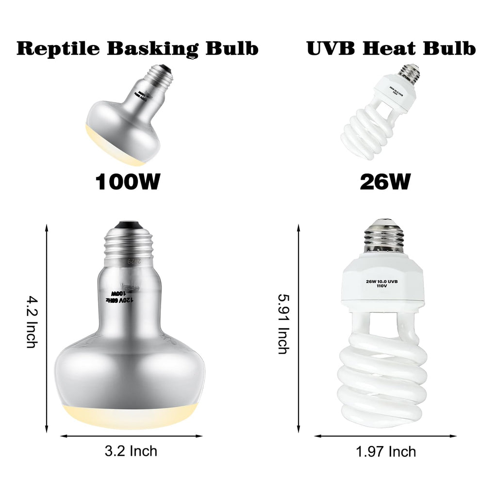 15inch Dual Reptile Light Fixture with Bulb Kit X445