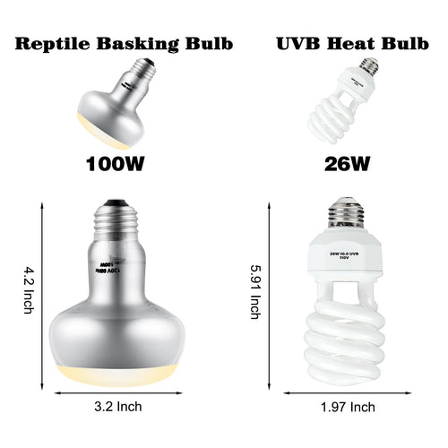 15inch Dual Reptile Light Fixture with Bulb Kit X445