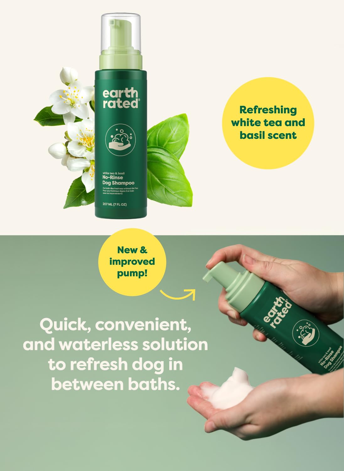 Waterless Shampoo & Conditioner, White Tea & Basil, 7 oz Z515869