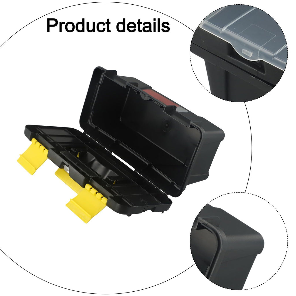 10-Inch Plastic Toolbox with Metal Hinges and 4 Latches F9442