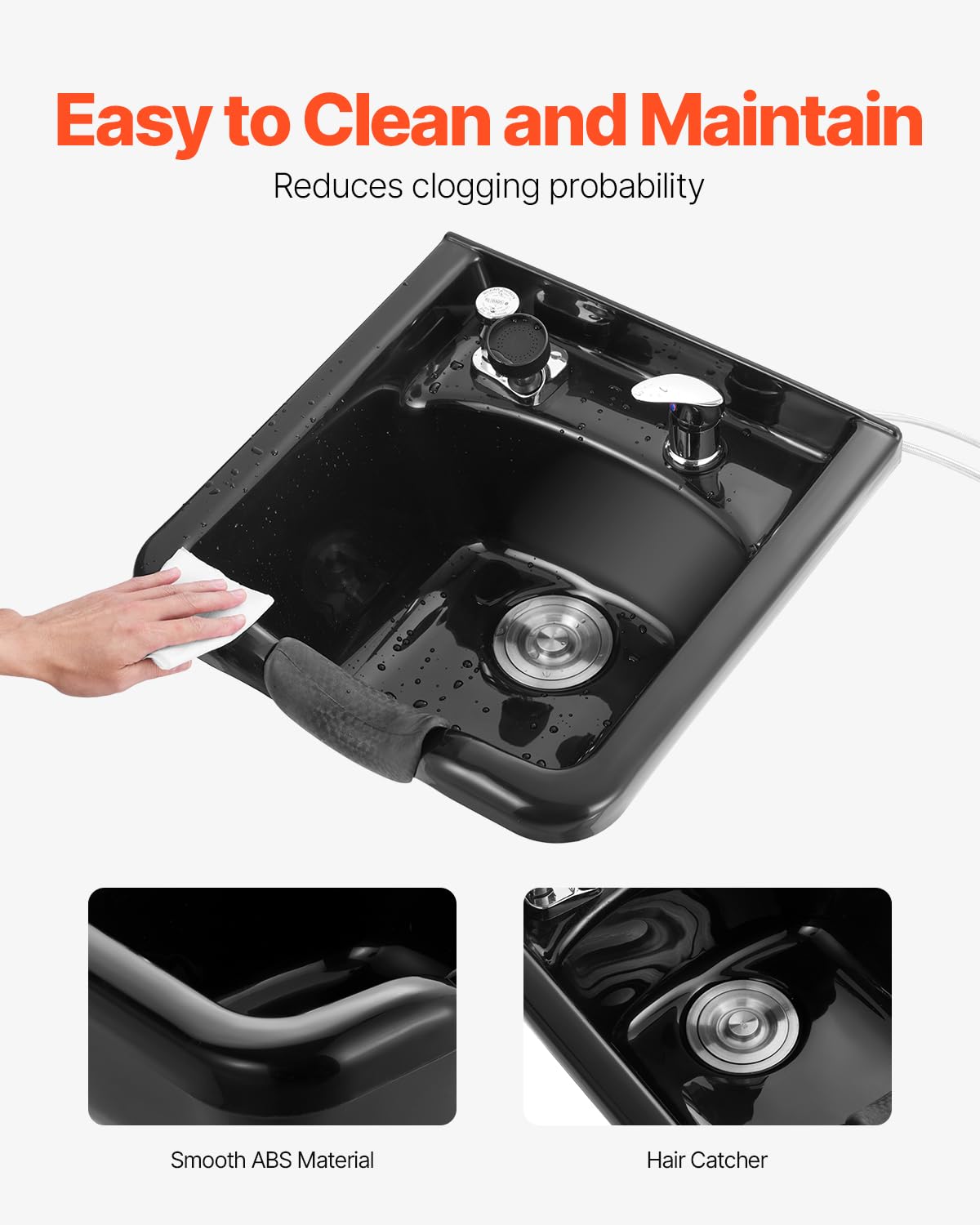 Black ABS Plastic Shampoo Basin N264346
