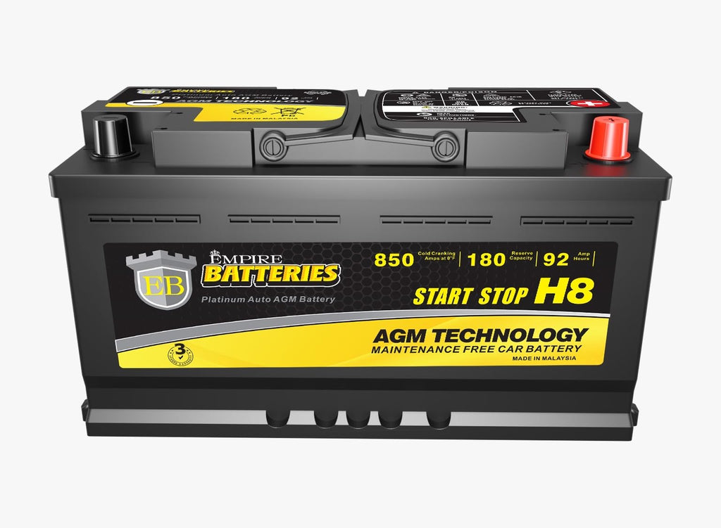 12V 92Ah 850 CCA H8 AGM Battery H230