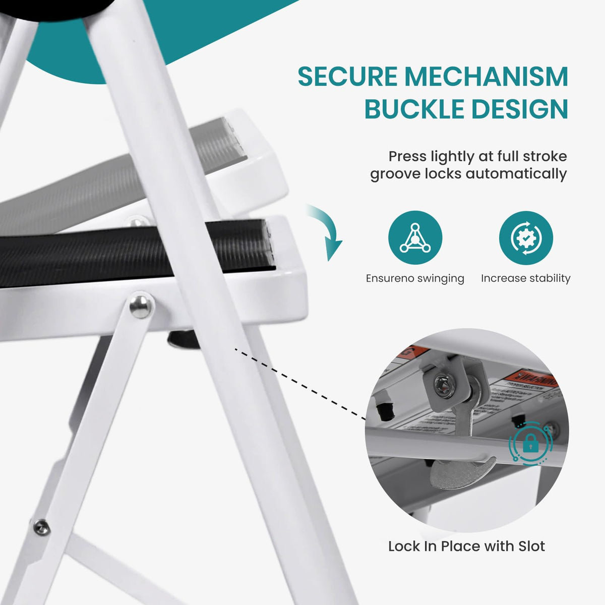 4 Step Foldable Step Stool with Anti-Slip Pedal M2668