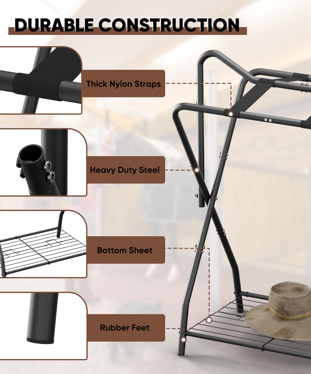 Foldable Saddle Rack with Storage E367675