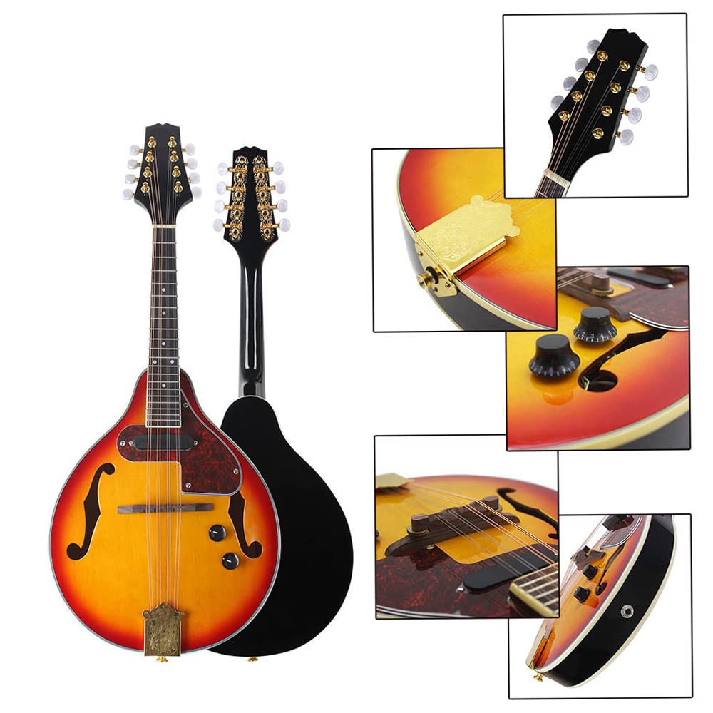 8 Strings Electric Mandolin with Cable and Cleaning Cloth Z744