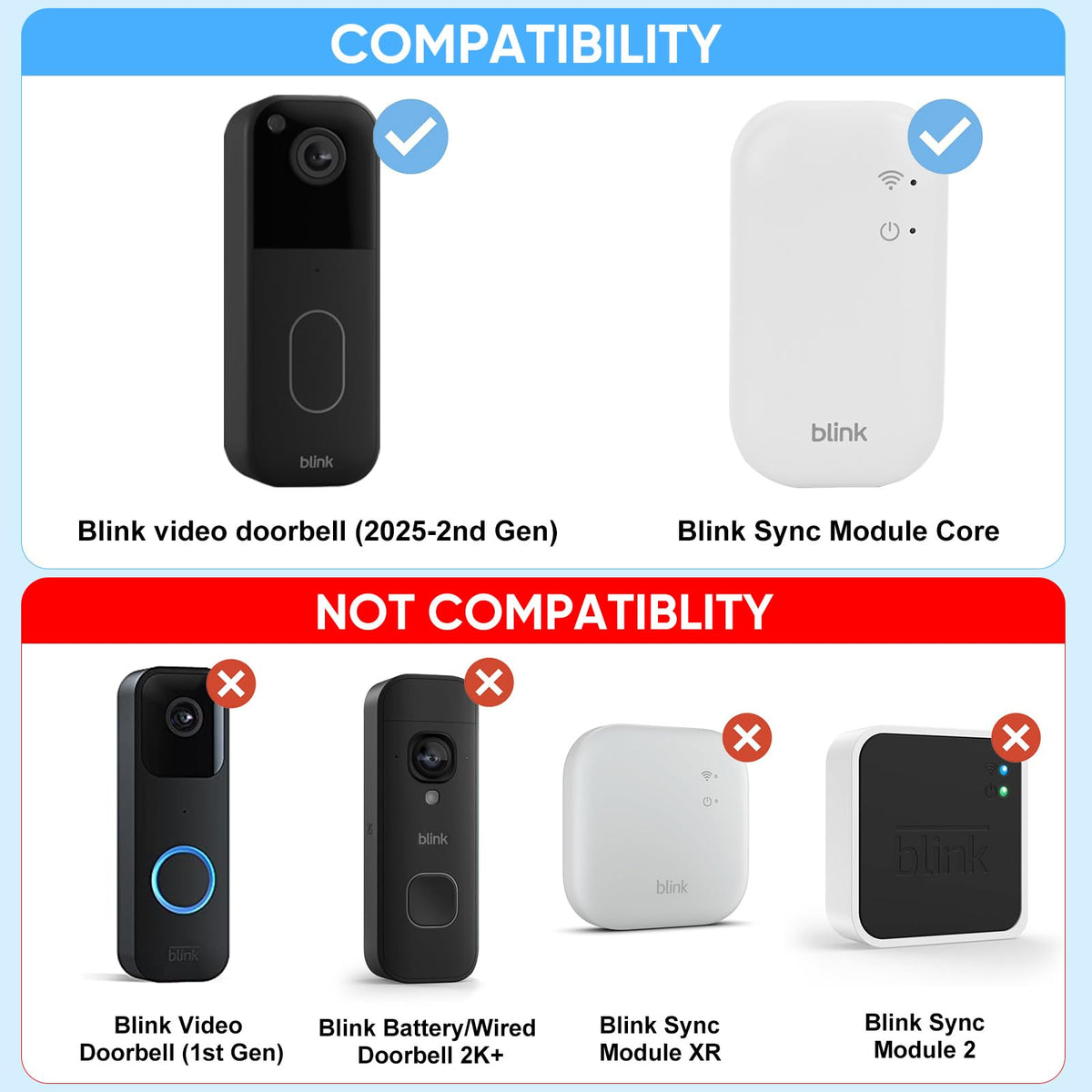 Door Mount for Blink Video Doorbell with Outlet Wall Mount Z786669