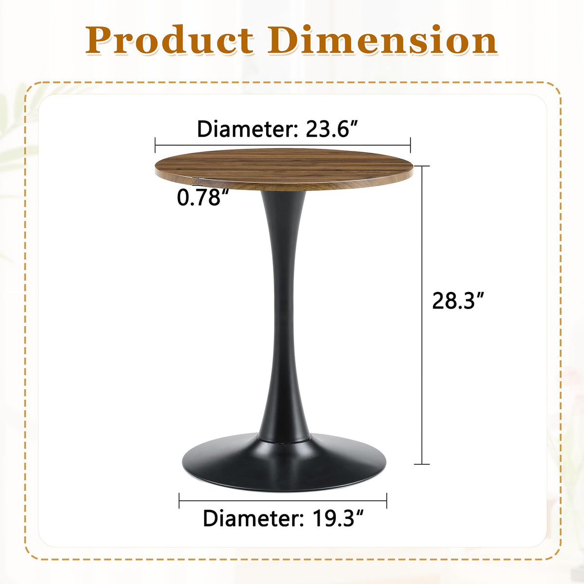 3-Piece Round Dining Table Set with 2 Chairs Z9318