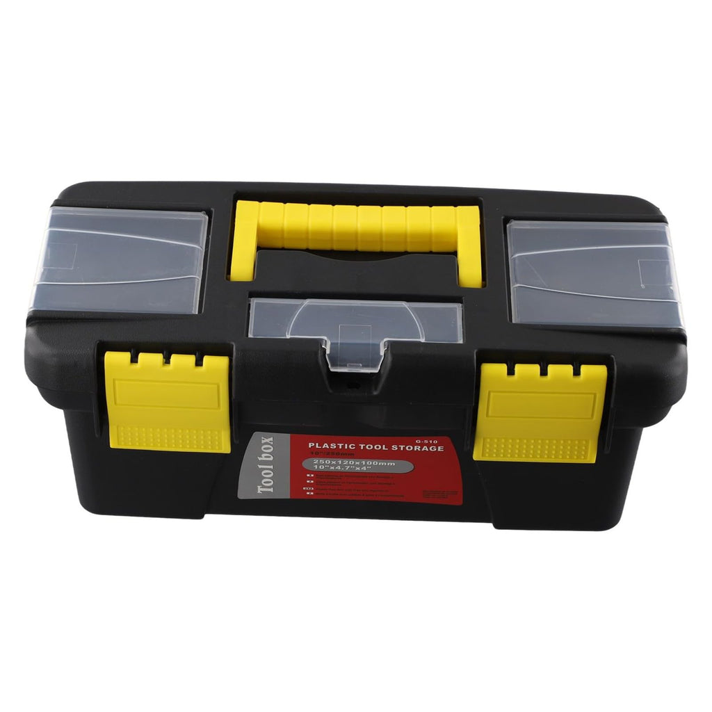 10-Inch Plastic Toolbox with Metal Hinges and 4 Latches F9442