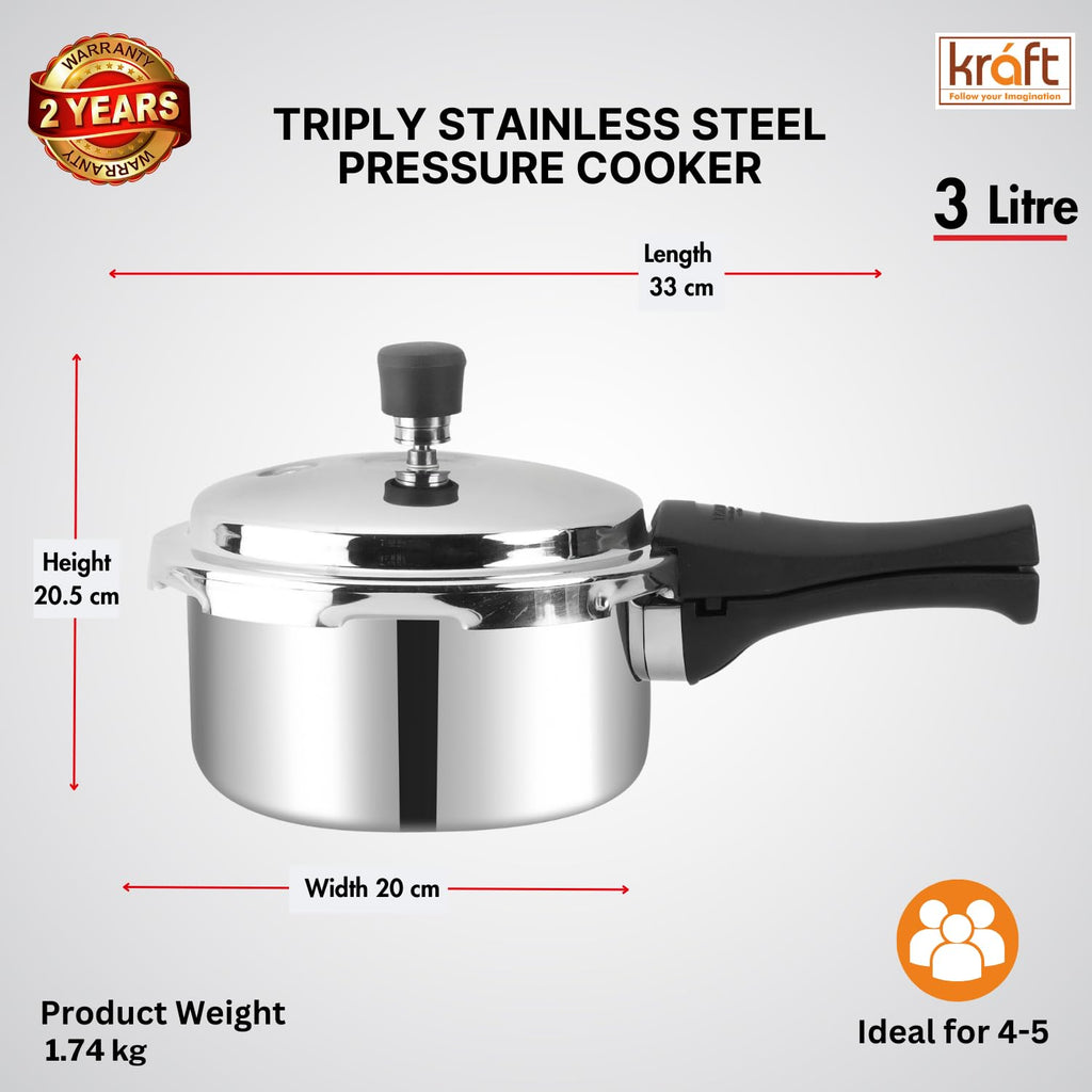 3 Litres Stainless Steel Pressure Cooker B802370