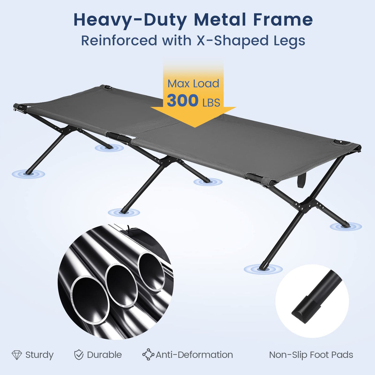 Folding Camping Cot with Carrying Bag I386736