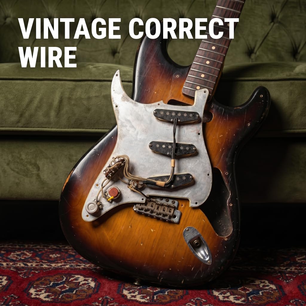 Cloth Wire for Electric Guitar, 22awg Pre-tinned Stranded Copper Wire F4435