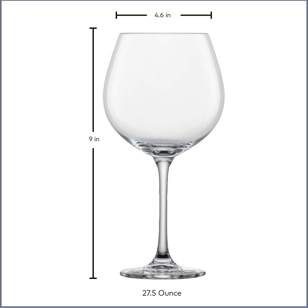 Red Wine Glass Set of 6 Dishwasher-Safe Tritan Crystal 27.5 Ounce Z404