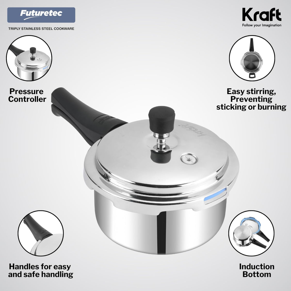 3 Litres Stainless Steel Pressure Cooker B802370