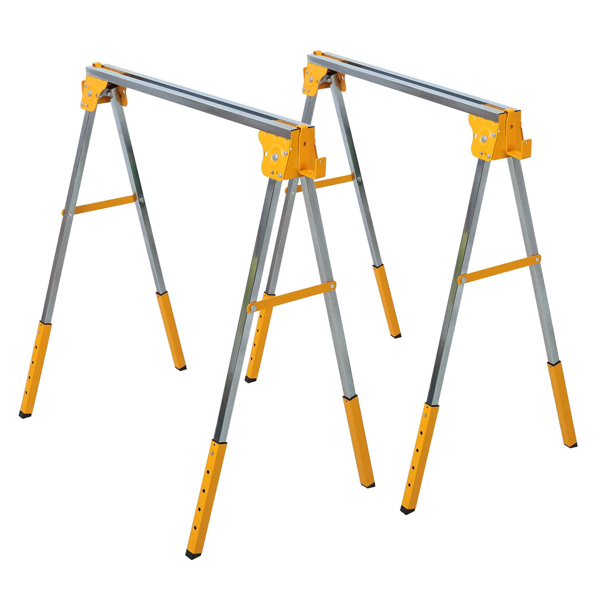 2-Pack Adjustable Height Folding Steel Sawhorse V30319