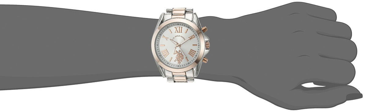 Two-Tone Analog Watch with Silver Dial and 41mm Metal Case U83839